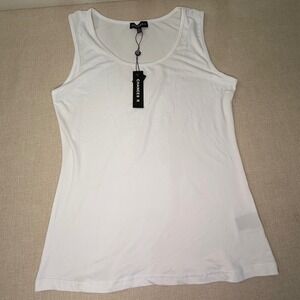 Chances R Womens White Scoop Neck Tank Top Sleeveless Basic XL 28513H